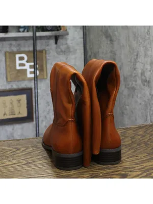 NWT INC International Concepts Wide-Calf Riding Leather Boots Cognac Brown 9M-WC thumbnail 6