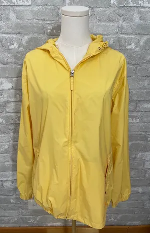 L.L. Bean yellow hooded nylon windbreaker jacket thumbnail 1
