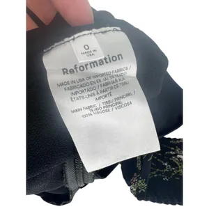 Reformation Archie Floral Print Mini Dress‎ in Black thumbnail 10