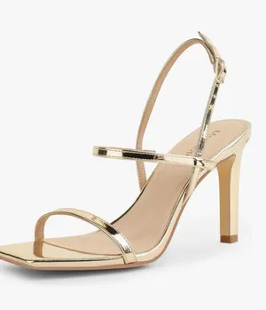 Gold Heel Sandal Straps Heels Square Open Toed thumbnail 3