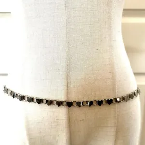 Silver tone heart hip belt thumbnail 2