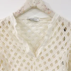Sandro V-neck pattern lace top thumbnail 6