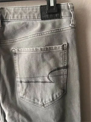 American Eagle Grey Super Hi Rise Jeggings Size 10 thumbnail 3