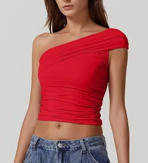 Amazon QINSEN One Shoulder Top thumbnail 3
