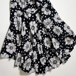 NWT!! FREE PEOPLE Poppy Printed Maxi Skirt Polka Dot Floral Black White Medium thumbnail 4