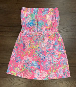 Lilly Pulitzer Pink Isle Shell Me Something Good Coverup Size Medium - C67-023 thumbnail 1