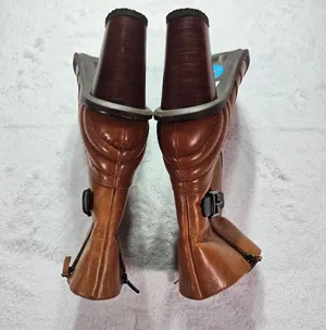 Clarks Womens Tan Leather Ankle Boots Block Heel Size 10 Brown thumbnail 8