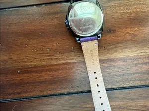 Coach Y2K Purple Leather Strap Watch with Black Dial thumbnail 3