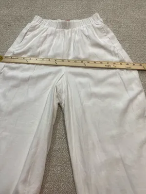 Show Me Your MuMu White Wide-Leg Linen-Blend Pants 100% Rayon Size XS thumbnail 10