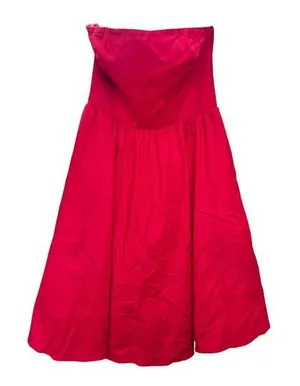 Reformation Buttercup‎ Dress Size 10 Red Fit and Flare Strapless Midi Formal thumbnail 1