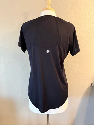 Tek Gear Workout Top Women’s L Petite Black Short Sleeve Athletic thumbnail 2