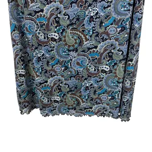 IN Studio San Francisco Paisley Midi Skirt Navy Blue Lettuce Edge XL thumbnail 3