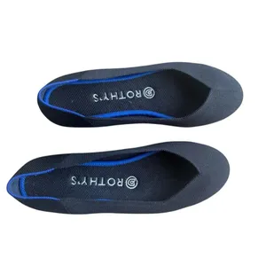 New Rothy’s The Flat Women’s Size 8 Maritime Black Blue Round Toe Ballet Shoes thumbnail 2