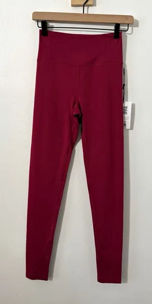 Girlfriend Collective Women’s High Rise Ankle Leggings Burgundy Size S Yoga thumbnail 1