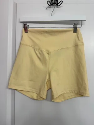 Playboy Pale Yellow High Rise V Waist Biker Shorts Women’s M thumbnail 3