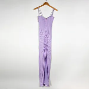 Nookie Crystal Studded Embellished Mesh Stretch Maxi Dress Lilac Purple Small thumbnail 4