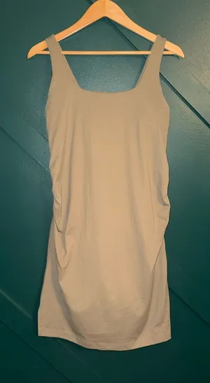 Women’s Olive Ruched Side Bodycon Mini Dress Sleeveless Tank Natural Capsule thumbnail 1