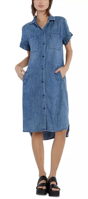 Billy T Rodeo Chambray Dress‎ Blue Size L thumbnail 1