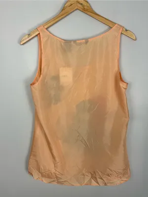 Y2K 100% Silk New York & Company Peach Floral Sleeveless Top Small NWT thumbnail 5