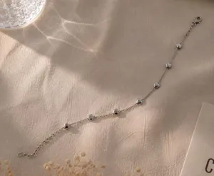 Silver heart bracelet with adjustable thumbnail 1