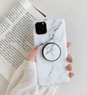 iPhone 12 pro max marble case&hand holder White thumbnail 1