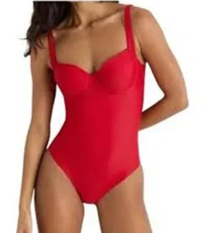 QUINCE Italian Underwire One Piece Swimsuit NWT Cherry Red Size XS SLOW FASHION thumbnail 1