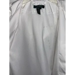 Lauren Ralph Lauren White Chore Jacket Rain Coat Medium Pockets Hooded thumbnail 9