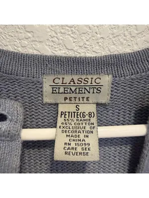 Classic Elements Embroidered Cardigan Petite S Blue thumbnail 3