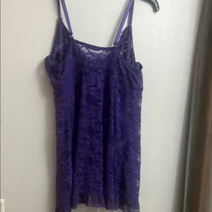 Purple Lace Chemise Babydoll XL thumbnail 5