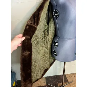 Faux fir coat brown double breasted 1970s Size undefined thumbnail 7