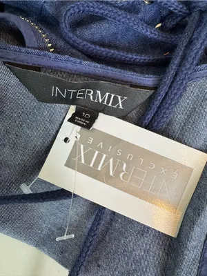 NWT INTERMIX Juniper Denim Chambray Denim Side Lace Up Mini Dress Size 10 thumbnail 9