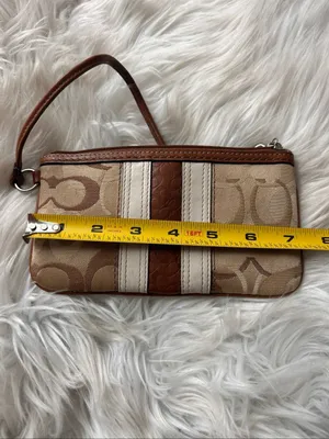 Coach Y2K brown wristlet small signature sees with the leather strip thumbnail 6