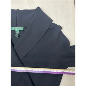 Lauren Ralph Lauren Black Dress with WHITE Hem Stripe and Side Buckle Size M. thumbnail 7