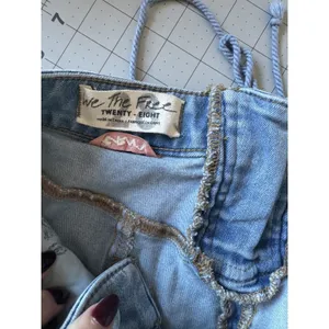 Free People CRVY High-Rise Lace-Up Back Flare Jeans Light Wash Denim thumbnail 4