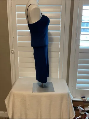 Yelete Navy Blue Tank Top with Spaghetti Straps thumbnail 3