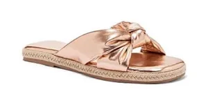 New York & Co Guadalup rose gold slip on sandals thumbnail 1