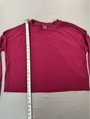 Calia by Carrie | Large | Magenta Waffle Long Sleeve thumbnail 4
