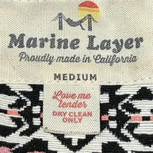 Marine Layer Jacket Womens M Black Geometric Tweed‎ Collarless Full Zip Tribal thumbnail 7
