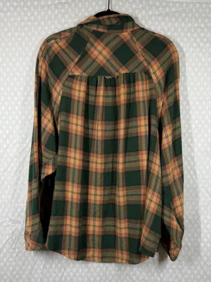 Urban Outfitters BDG‎ Brown Green Plaid Button Down Oversized Flannel thumbnail 5