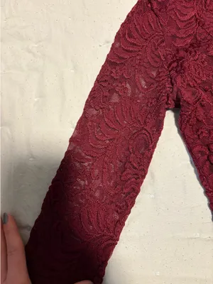 Abercrombie and Fitch burgundy lace top thumbnail 2