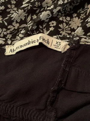 Abercrombie & Fitch XS Open Back slip Black white Sundress Ditsy Floral Babydoll thumbnail 4