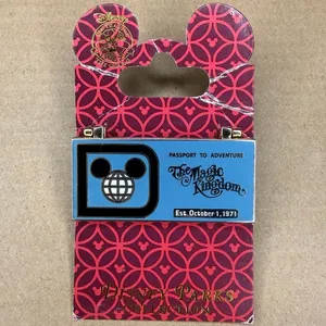 Disney parks hinged magic kingdom passport to adventure ticket book trading pin thumbnail 3