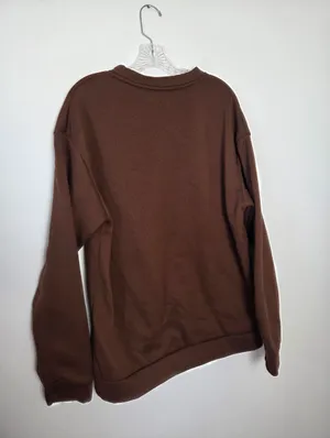 Chocolate Brown Mushroom Sweatshirt Oversized Cozy Goblincore Forest Grunge XL thumbnail 7
