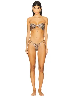 Jaded London Micro Ruched Bikini Bottoms in Rose US 0/ UK 4 Womens Swimsuit thumbnail 4
