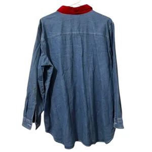 Bobbie Brooks Woman size 14W/16W Embroidered Ornaments Christmas Denim Shirt VTG thumbnail 2