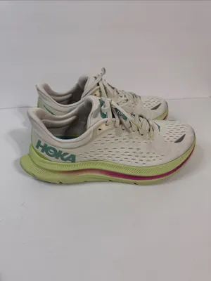 Hoka Kawana Women's Athletic Shoes in Cream, Lime & Pink Accent thumbnail 3