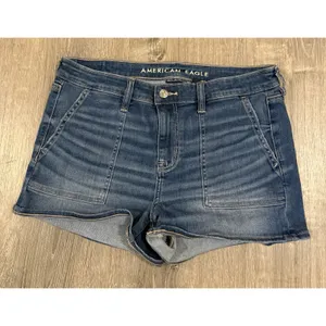Women's American Eagle Next Level Stretch Shortie Denim Shorts Sz 10 thumbnail 2