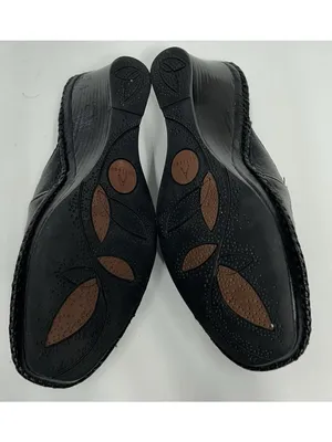 CLARKS Artisan Collection Leather Mules Womens 7.5M Black Y2K Contrast Stitch thumbnail 10