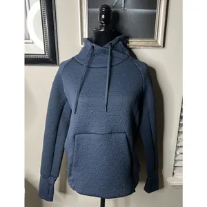 Athleta Sweatshirt Jacquard Elevation Blue Textured Mock Neck Pullover Sz. S thumbnail 3