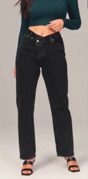 Abercrombie & Fitch Women’s The Dad High Rise Jeans Denim Curve Love Size 28/6L thumbnail 1